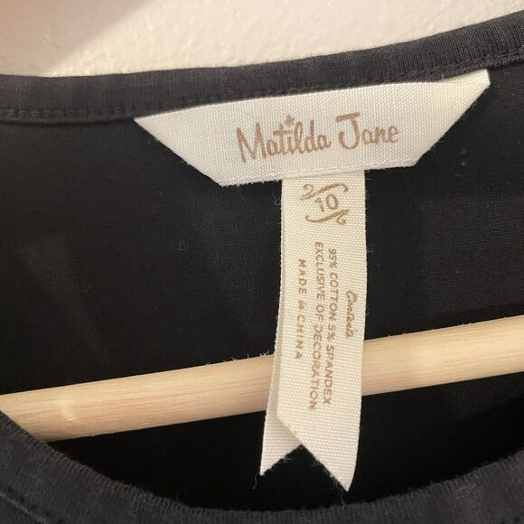 Matilda Jane Perfectly Paired Black Short Sleeve Lap Dress Sz 10 Girls - Picture 4 of 6